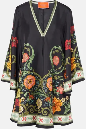 La DoubleJ Mini Magnifico floral silk kaftan