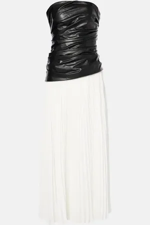 Simkhai Arie strapless faux leather midi dress