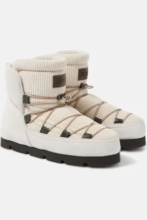 Brunello Cucinelli Shearling-lined corduroy and suede snow boots