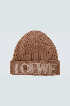 Loewe Logo ribbed-knit wool-blend beanie
