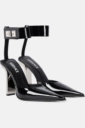 VERSACE Patent leather slingback pumps