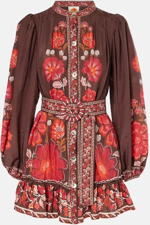 Farm Rio Gigi Tapestry cotton-blend minidress