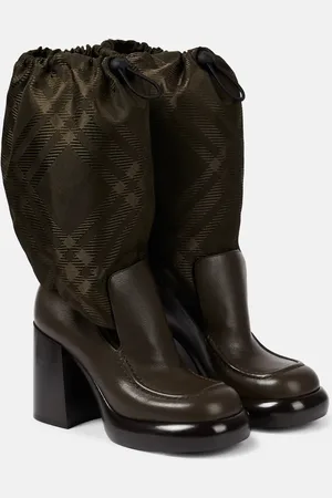 Burberry Check knee-high boots