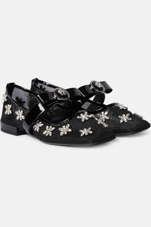 VERSACE Gianni Ribbon embellished ballet flats