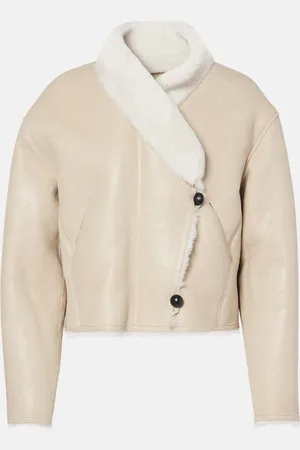 Isabel Marant Eriana shearling-trimmed leather jacket
