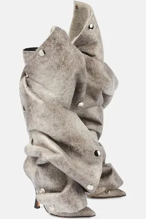 Y / PROJECT Snap faux leather knee-high boots