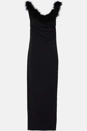 COPERNI Boa feather-trimmed maxi dress
