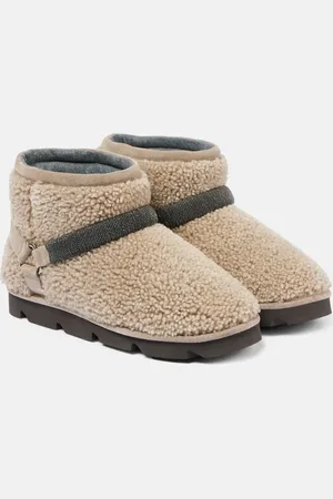 Brunello Cucinelli Monili Beads shearling snow boots