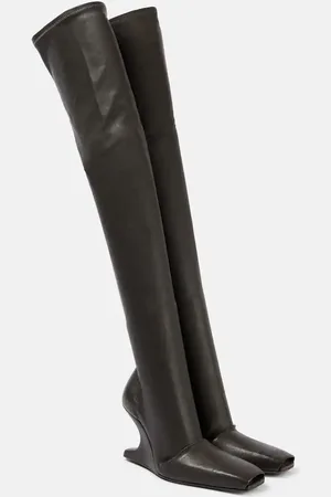 Rick Owens Cantilever leather over-the-knee boots