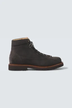 Brunello Cucinelli Suede and corduroy lace-up boots