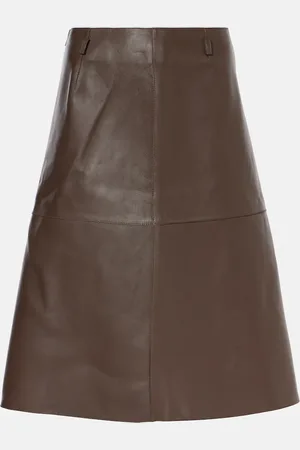 Totême Leather midi skirt