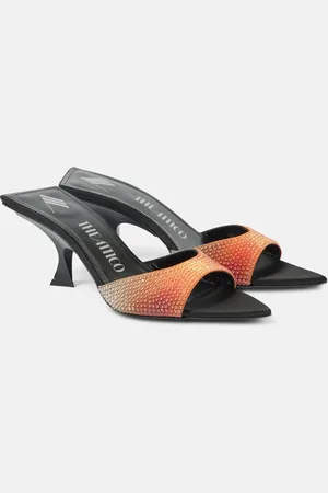 The Attico Bes embellished satin mules