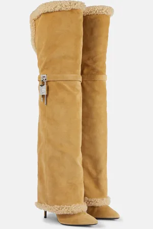 Givenchy Shark Lock Stiletto suede over-the-knee boots