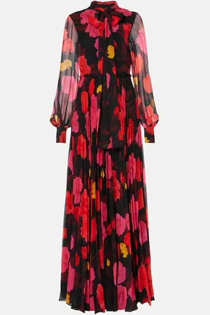 Erdem Floral pleated voile gown