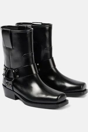 VALENTINO GARAVANI Rockstud leather biker boots