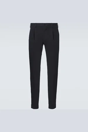 SLOWEAR Pleated cotton tapered pants