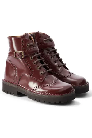 PèPè PÃ¨PÃ¨ Brushed leather lace-up boots
