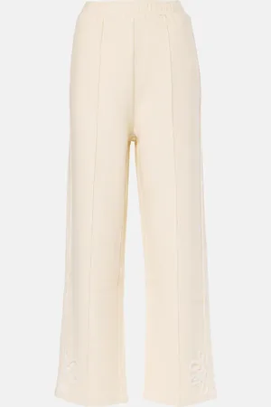 XU ZHI Embroidered wool and cotton-blend sweatpants