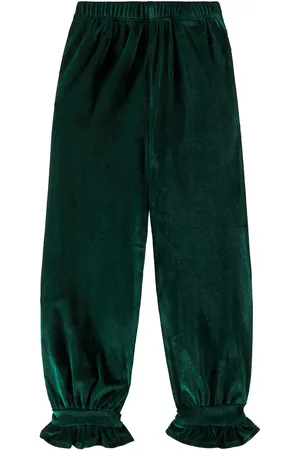 Molo Agnete ruffled velvet pants