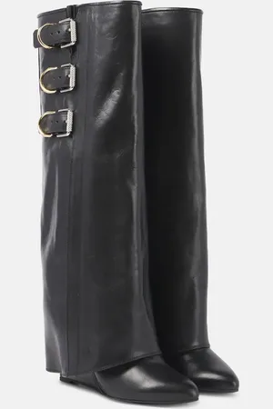 Givenchy Shark Lock Buckles 60 leather knee-high boots