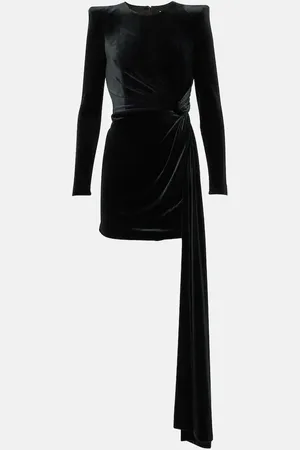 ALEX PERRY Draped velvet minidress