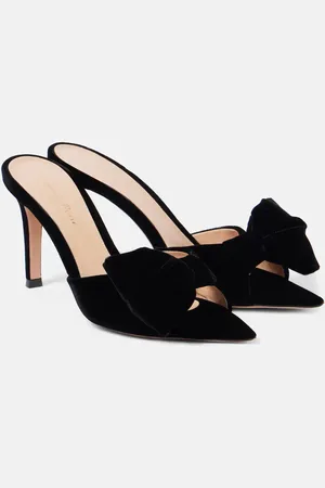 Gianvito Rossi 85 bow-detail velvet mules