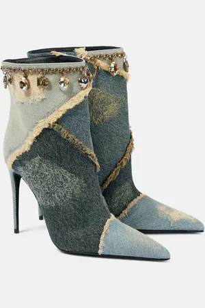 Dolce & Gabbana Embellished denim ankle boots