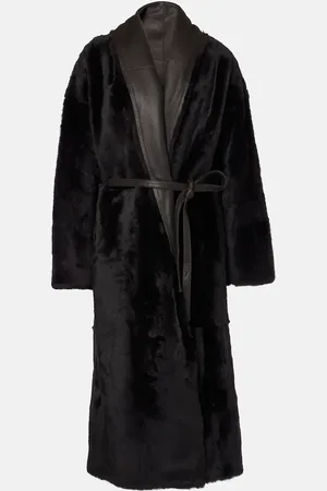 YVES SALOMON Leather-trimmed shearling coat