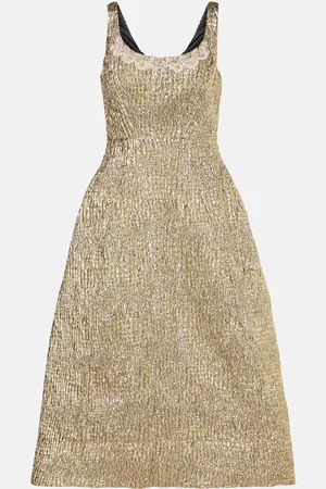 Simone Rocha Embellished metallic-effect cloquÃ© midi dress