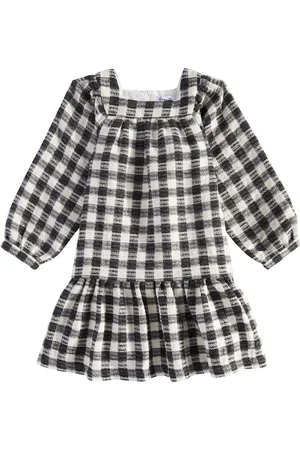 Tartine Et Chocolat Checked wool and cotton-blend dress