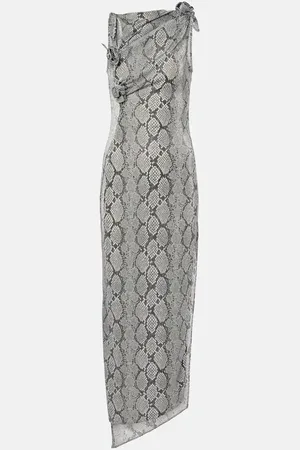 COPERNI Snake-effect asymmetric maxi dress