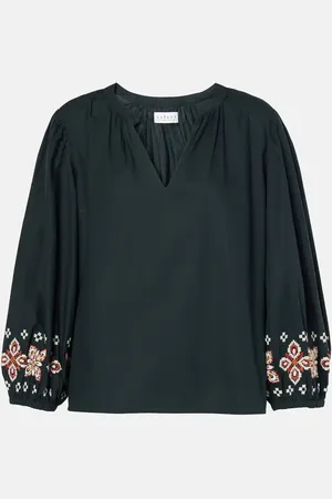 Velvet Paola embroidered cotton blouse
