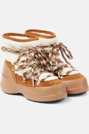Moon Boot Luna Low shearling and suede snow boots