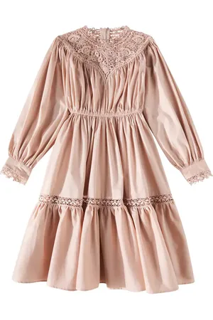 Petite Amalie AppliquÃ© cotton poplin dress