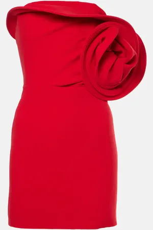 MAGDA BUTRYM Floral-appliquÃ© wool-blend minidress