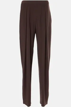 Norma Kamali Pleated high-rise tapered pants