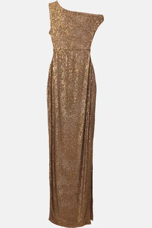 Norma Kamali Sequined one-shoulder gown