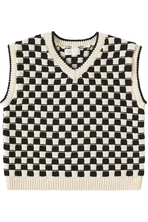 Rylee + Cru Checked cotton-blend vest