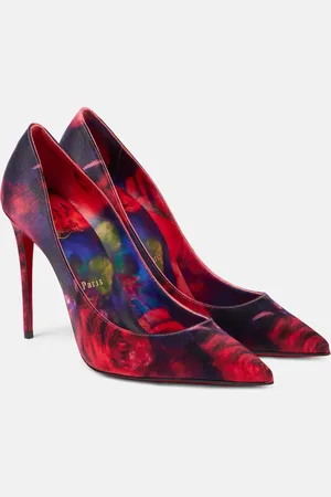 Christian Louboutin Kate 100 floral satin crÃªpe pumps