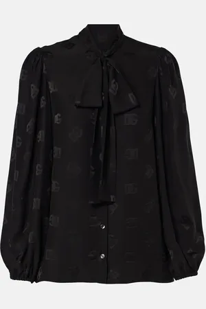 Dolce & Gabbana DG bow-detail silk blouse