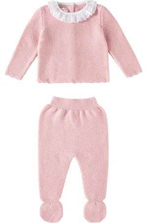 La Coqueta Baby Amaya wool cardigan and pants set