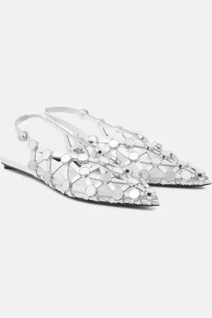 The Attico Grid leather ballet flats