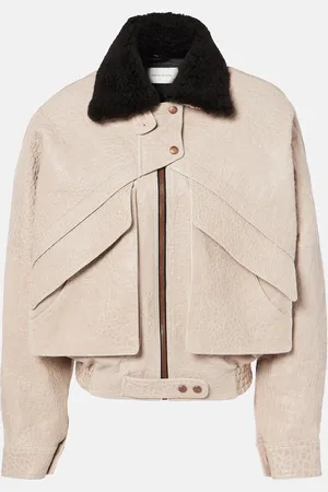 MAGDA BUTRYM Shearling-trimmed leather jacket