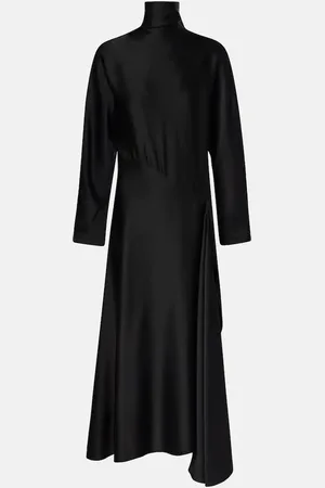 Alaïa AlaÃ¯a Asymmetric satin midi dress