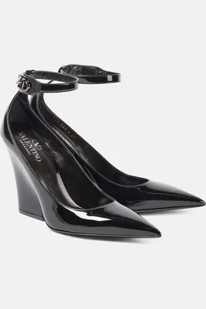 VALENTINO GARAVANI VLogo Lockette 105 patent leather wedges