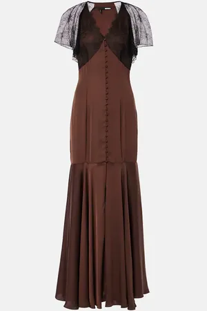 ROTATE Lace-trimmed maxi dress