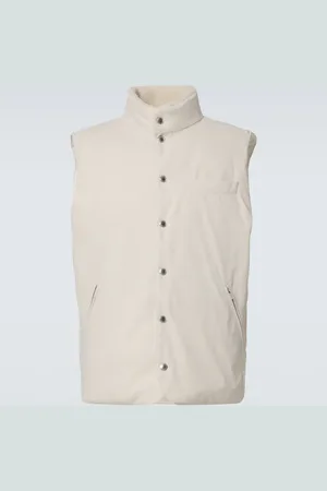 Brunello Cucinelli Shearling-trimmed gabardine down vest