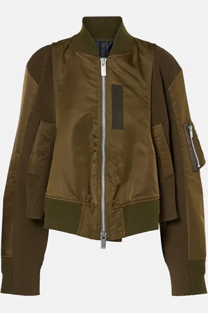 SACAI Twill and jersey bomber jacket