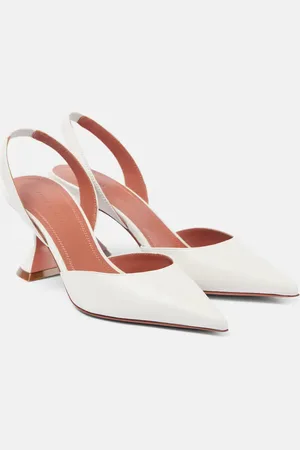 Amina Muaddi Holli 70 leather slingback pumps