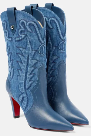 Christian Louboutin Santiabooty 85 denim ankle boots